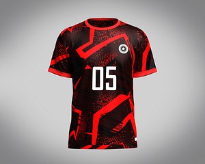 3D model Soccer Red Jersey Player-05