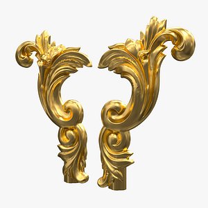 Plaster Decorative Bow DS465 3D model