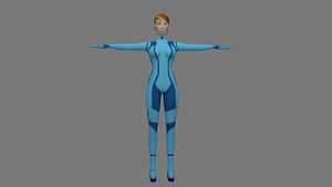 3d model suit girl