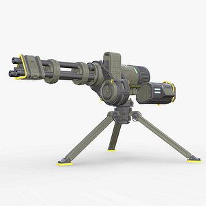 3D Sci-Fi Machine Gun model
