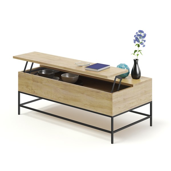 3D opened wooden coffee table