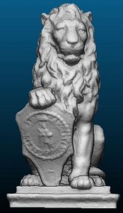 printable lion statue 3D model