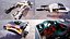 3D 3 Sci-fi Vehicles Models Hover Bike  Car  motorbike 3D Model Rigged Low-poly 3D model