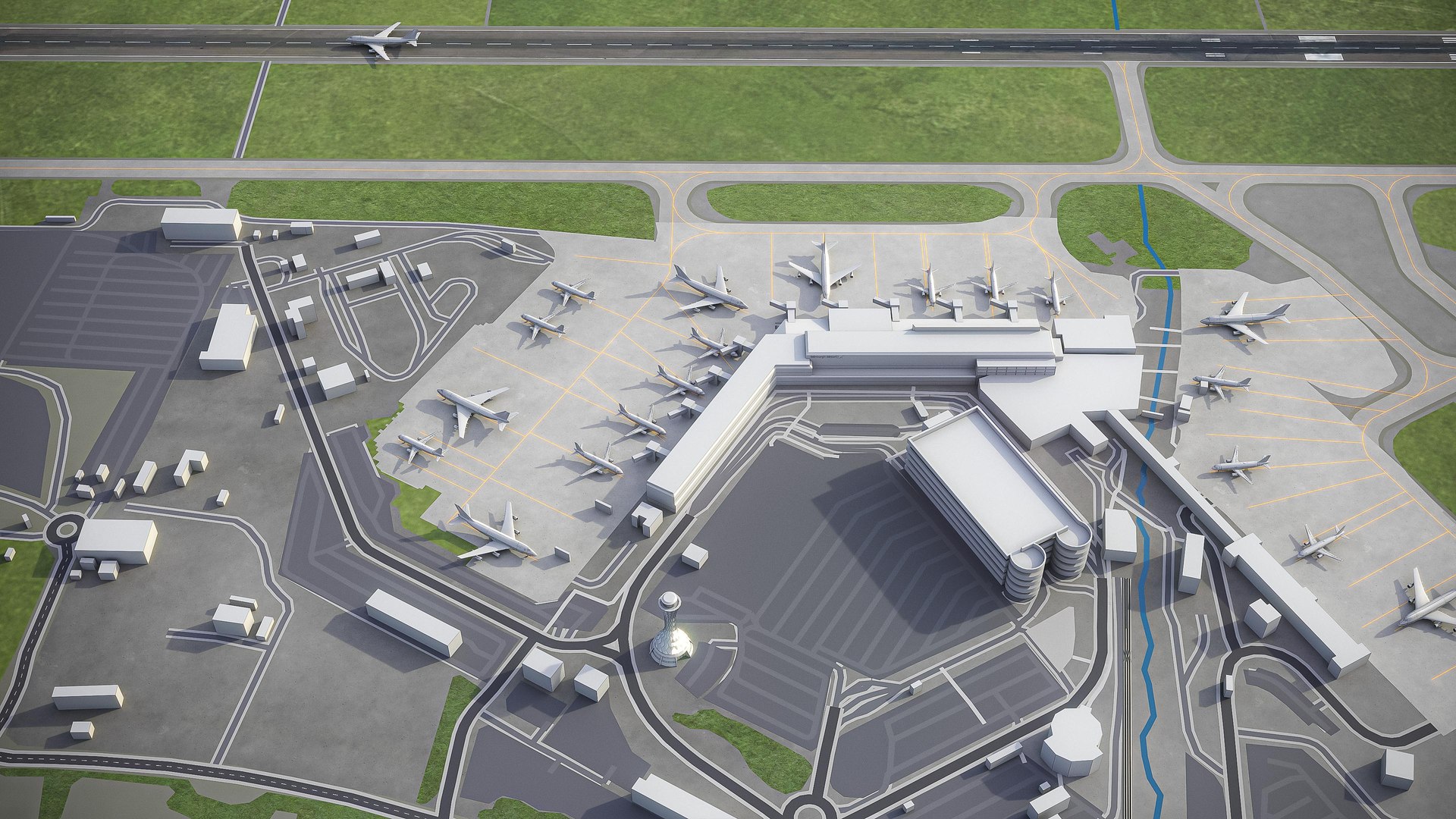 3D Model Edinburgh Airport - Edi - TurboSquid 1504620