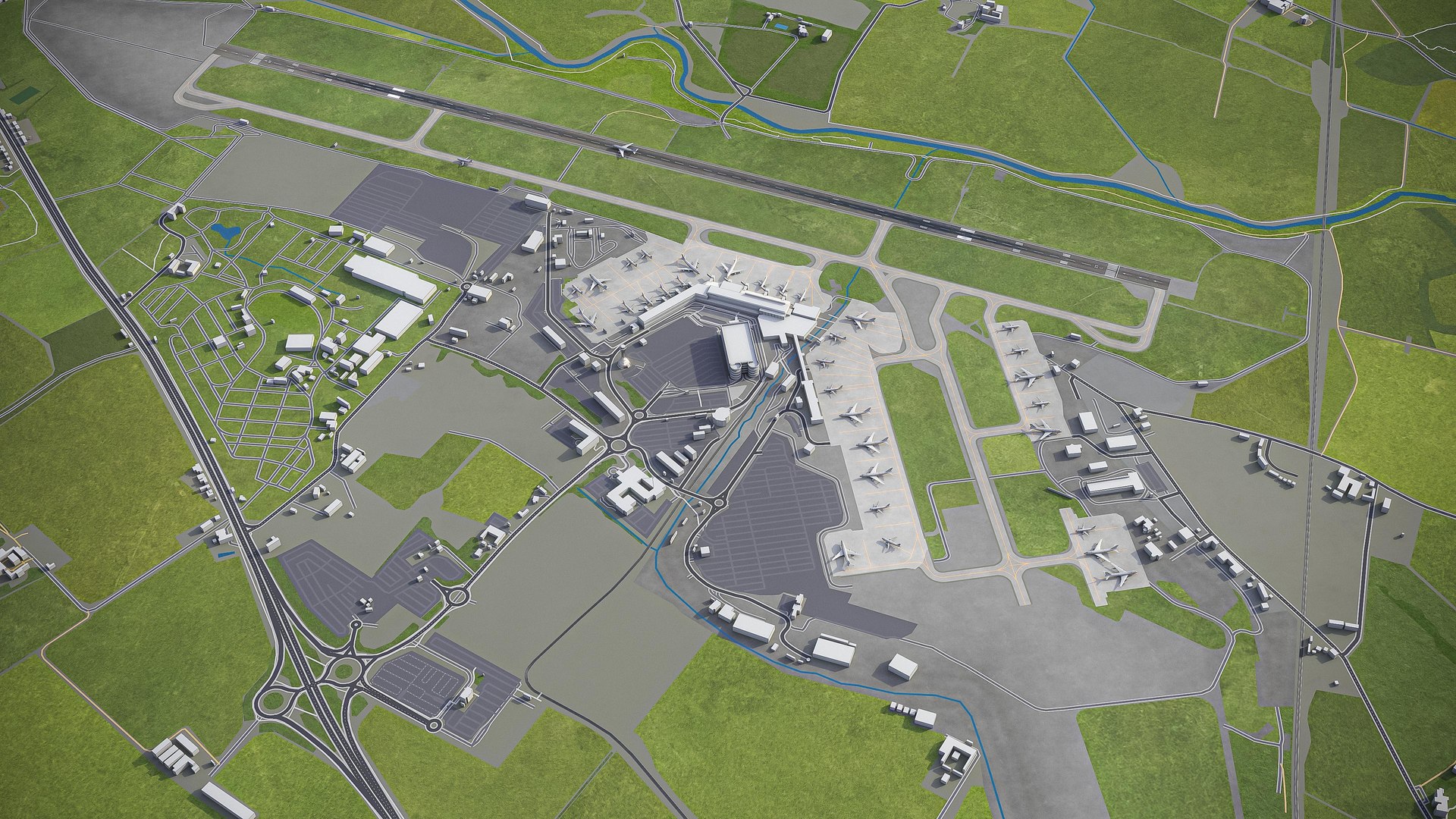 3D Model Edinburgh Airport - Edi - TurboSquid 1504620