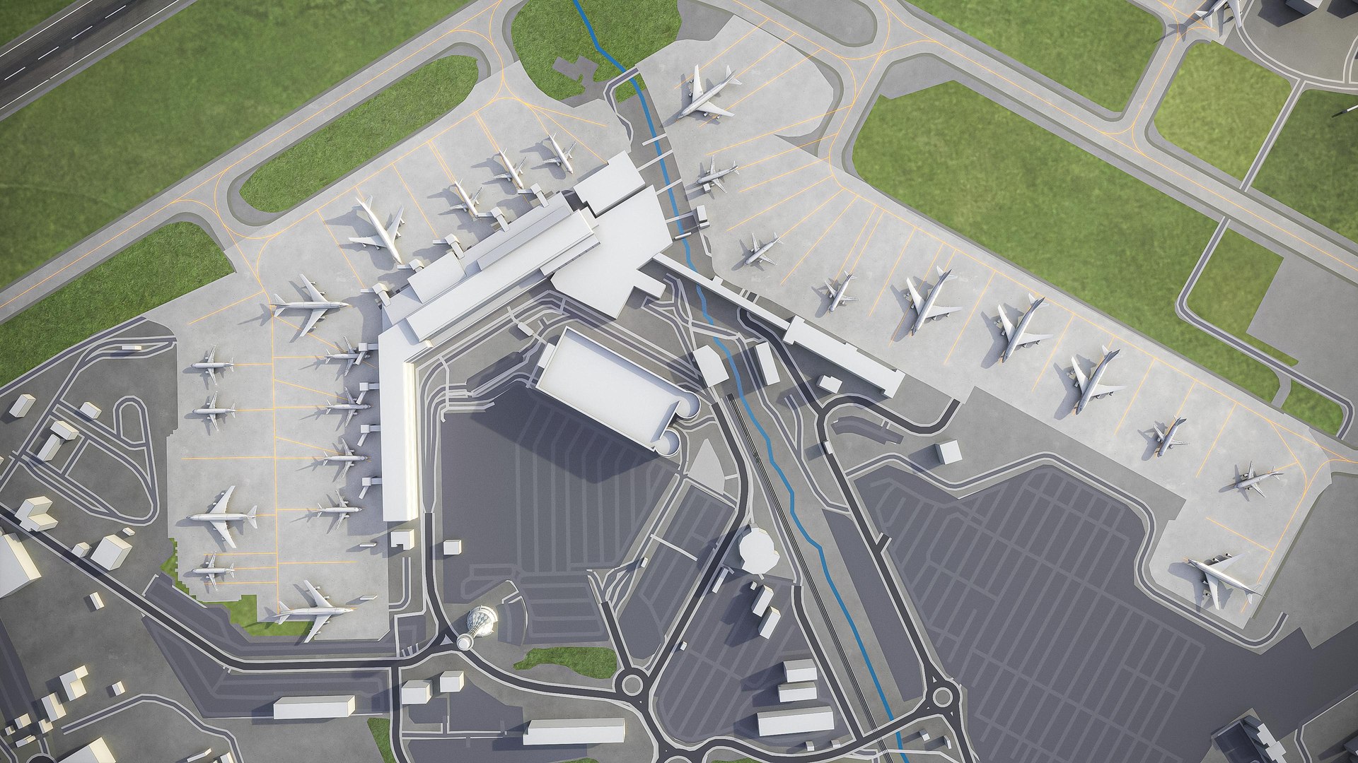 3D Model Edinburgh Airport - Edi - TurboSquid 1504620
