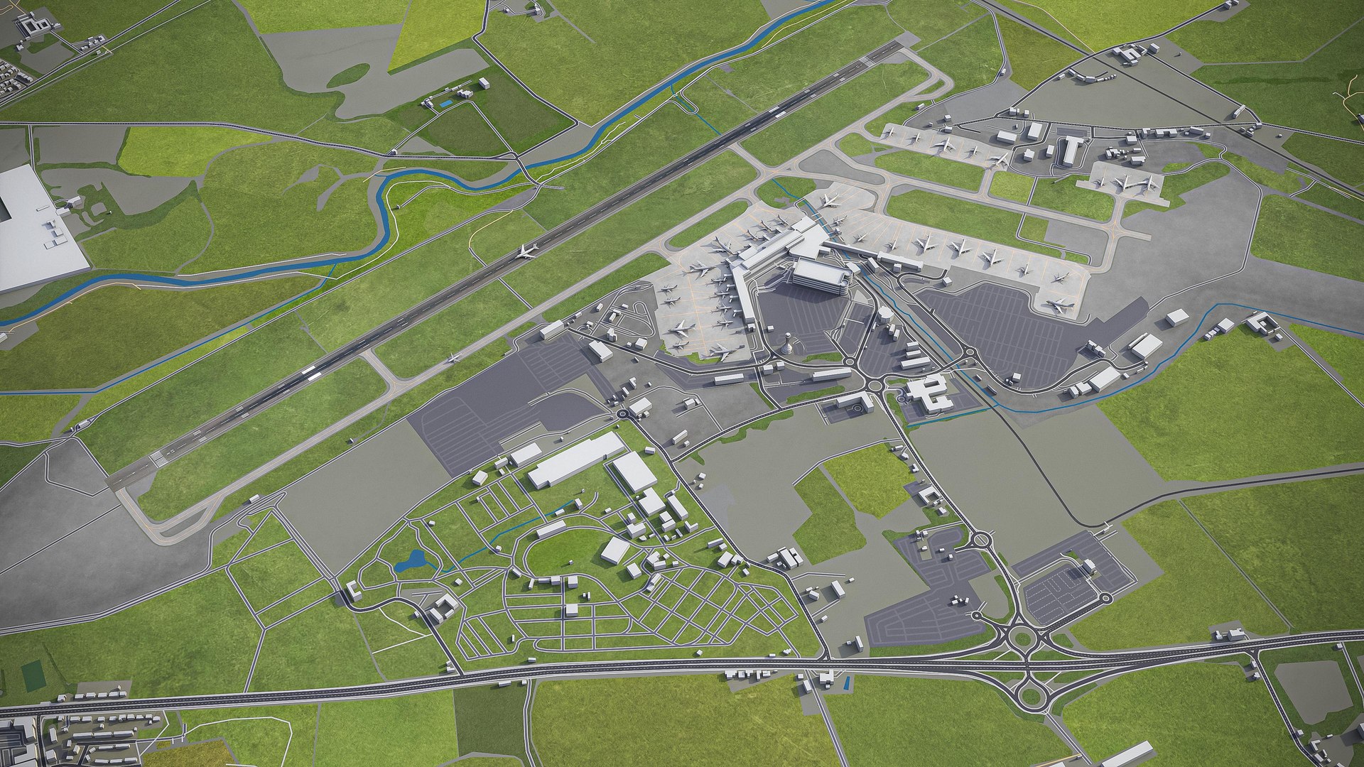 3D Model Edinburgh Airport - Edi - TurboSquid 1504620