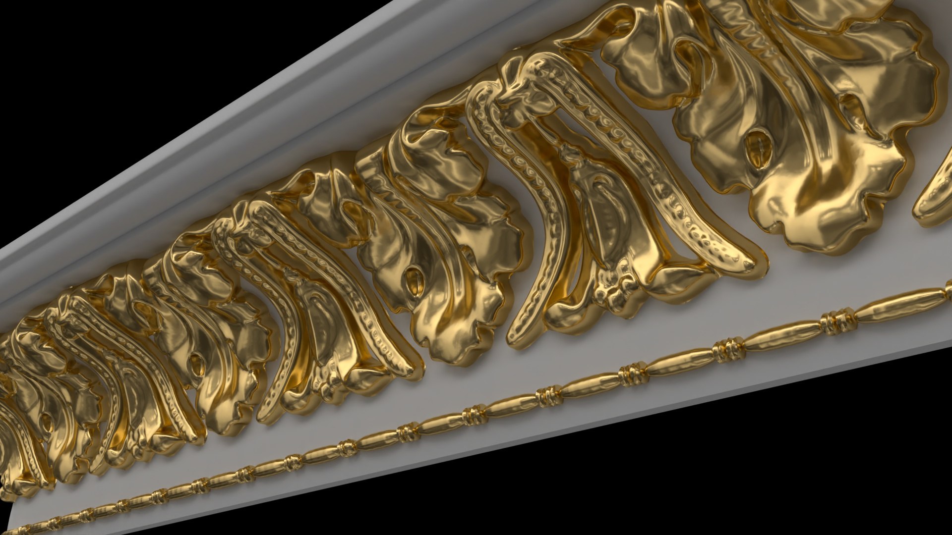 Patterned Cornice Gypsum Plaster DK62 3D - TurboSquid 1995516