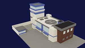 blue police station 3D model