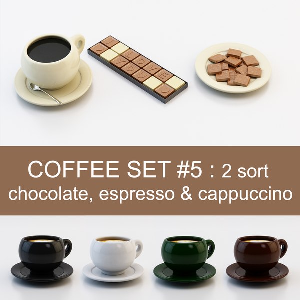 3d coffee set 5: 2