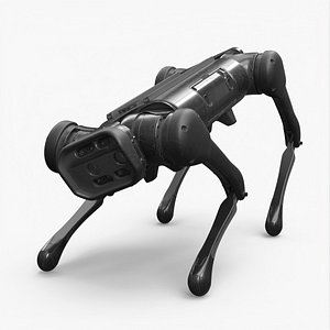 3D model Dirty Robot Dog Aliengo Rigged for Cinema 4D
