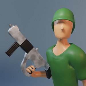 Soldier character for game ANIMATIONS INCLUDED