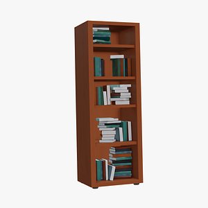 Cartoon Closet with books 3D model