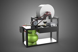 AUTOMATIC ROTARY DRUM ROASTER COFFEE BEAN MACHINE LPG GAS BURNER 3D