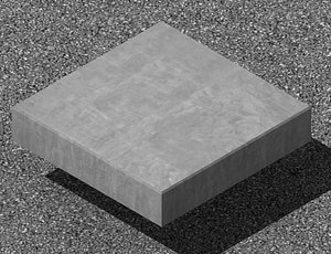 Concrete Slab 50x50x10 cm Chamfer 3mm Low Poly PBR