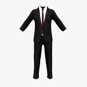 Elegant One Button Closed Front Slim Lapel Black Suit