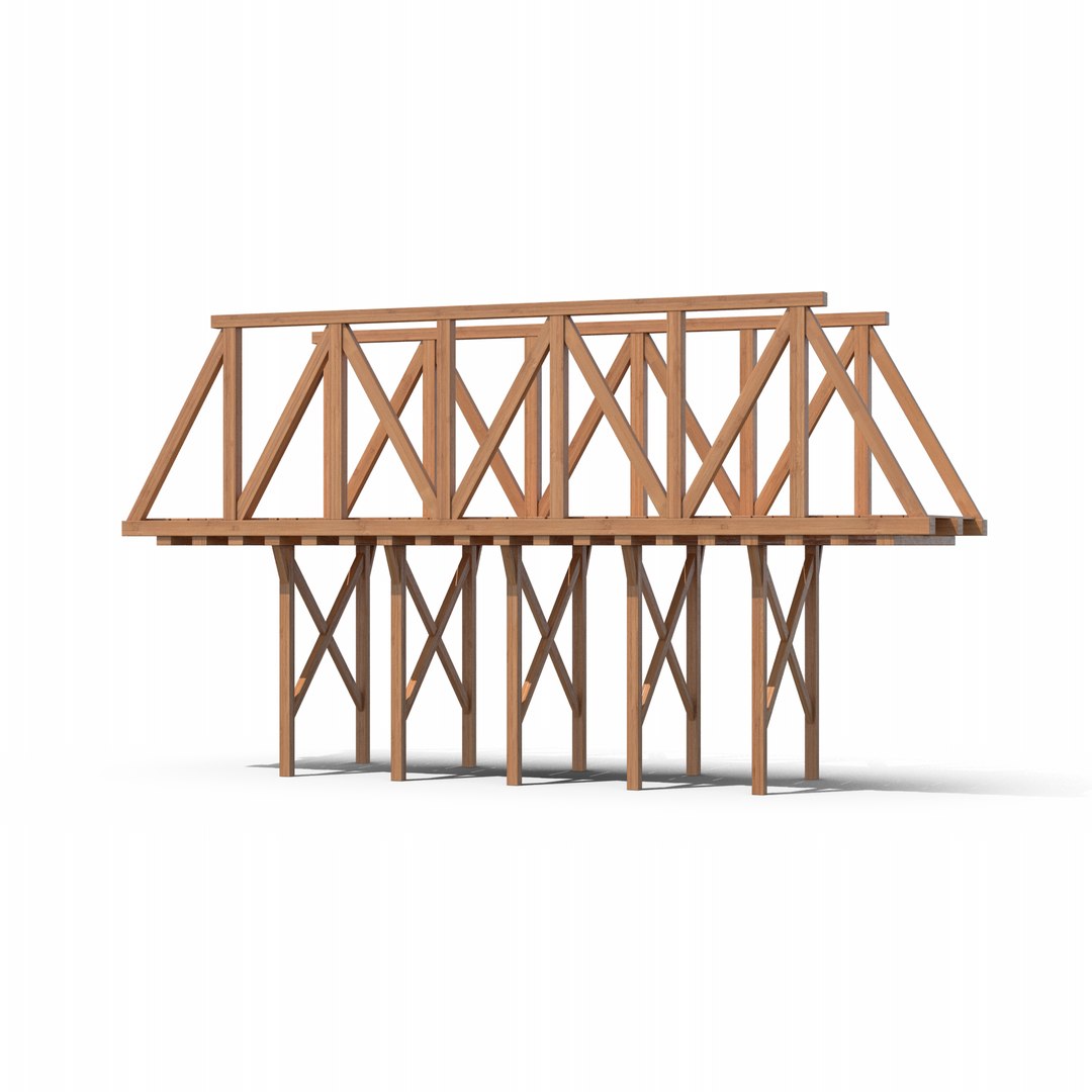 Wooden Bridge 3D Model - TurboSquid 2057455