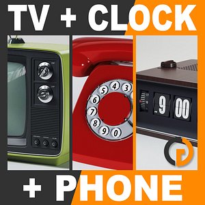retro television set flip clock max