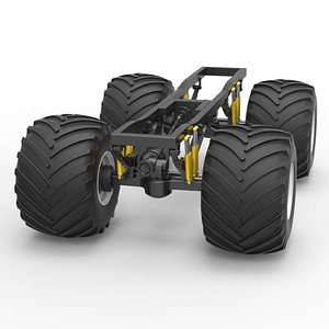 Chassis of vintage monster truck Scale 1 to 25