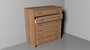 wood clothes drawer 3d max
