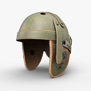Vintage Tankers Helmet Game Ready 3D