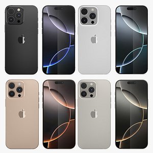 All the colors of the  Apple iPhone 16 Pro Max Titanium 3D