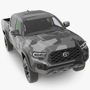 3D Toyota Tacoma TRD Off Road Gray Camouflage 2021 model