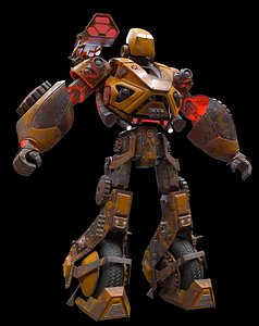 3D old rust robot