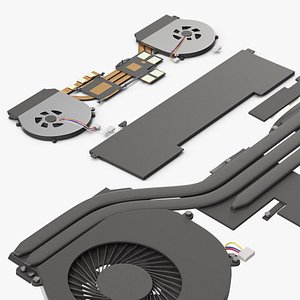 Laptop Cooling System with Battery Module Black