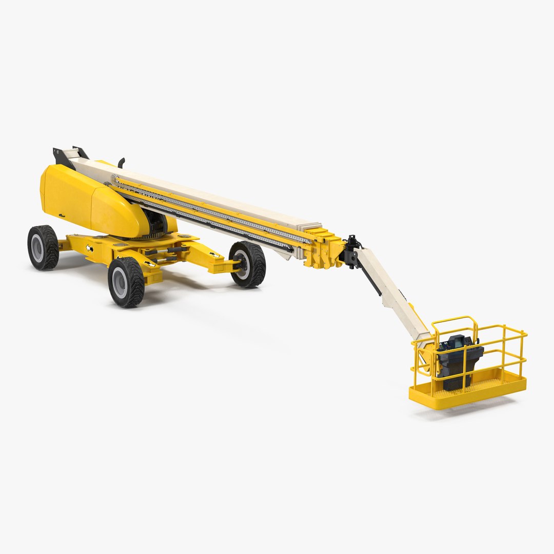 Telescopic Boom Generic 4 Yellow 3D model preview