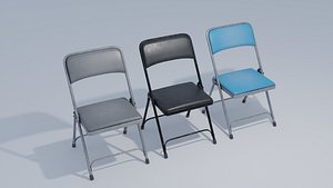 Folding Chair 4K and 2K Low-poly 3D model
