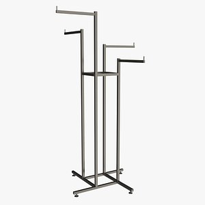 3D Store 4-way Adjustable Square Tube Clothing Rack model