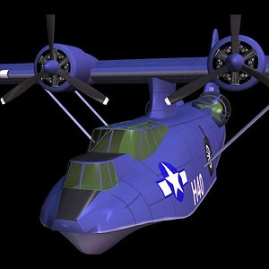 3d model plane bomber catalina