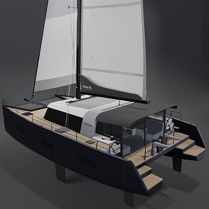 Vaan R5 Aluminium Electric Catamaran 3D Model 3D model
