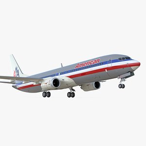 American Airlines Boeing 737-900 ER with Cabin and Doors 3D model