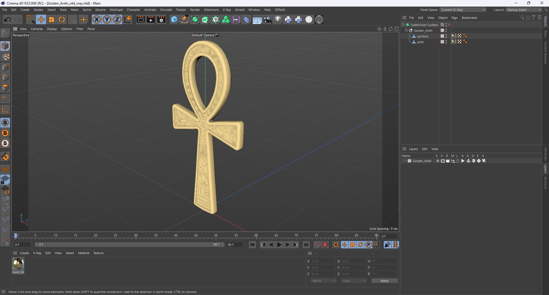 Golden Ankh 3D Model - TurboSquid 2340141