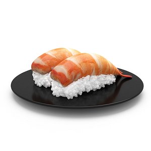 prawn sushi roll japanese 3D model
