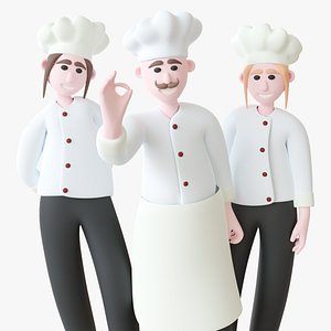 Cooks - Rigged 3D Characters 12 Animations