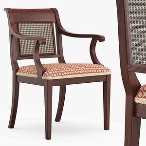 Oval Office Cane Back Wooden Chair Brown