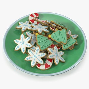 Holiday Cookie Platter with Figures on Plate