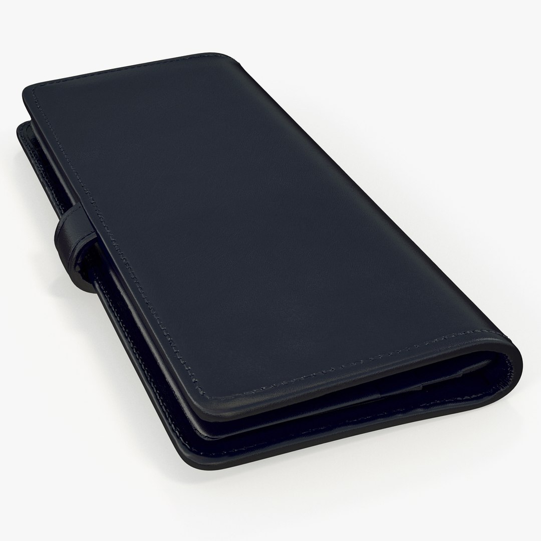 Long Wallet Black 3D model preview