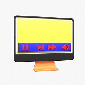 Play pause video 3D model