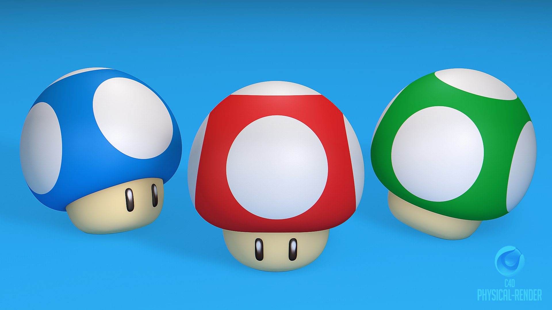Mario bros Mushroom All Colors 3D model - TurboSquid 2060468