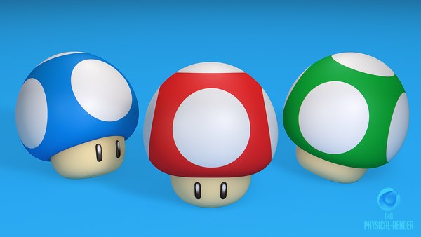 Mario bros Mushroom All Colors 3D 모델 - TurboSquid 2060468