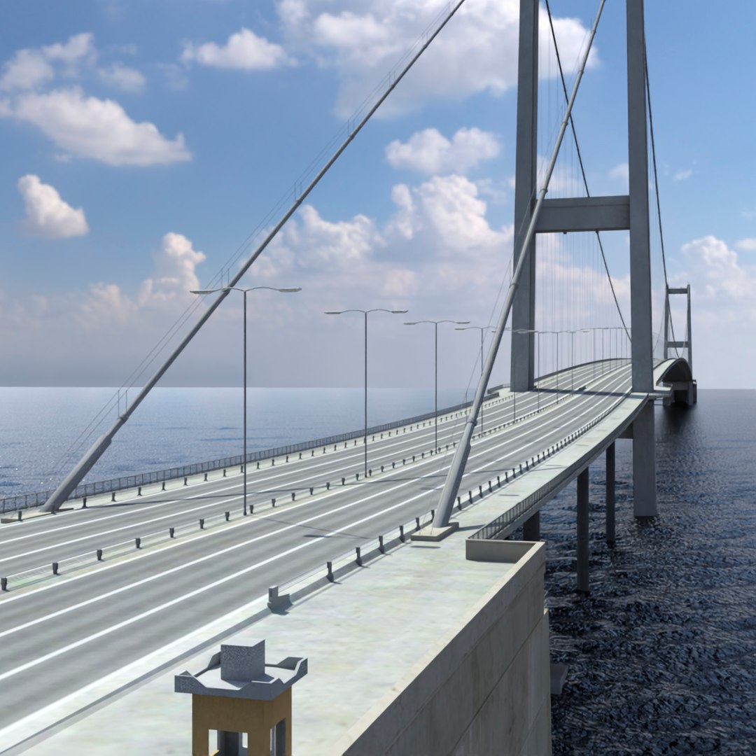Bosphorus Suspension Bridge Structure 3D model preview