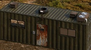 Post Apocalyptic Container Shelter Modular Survival Outpost Asset