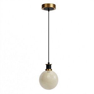 Black and Bronze with Etched Glass Interstellar Globe Pendant 3D model