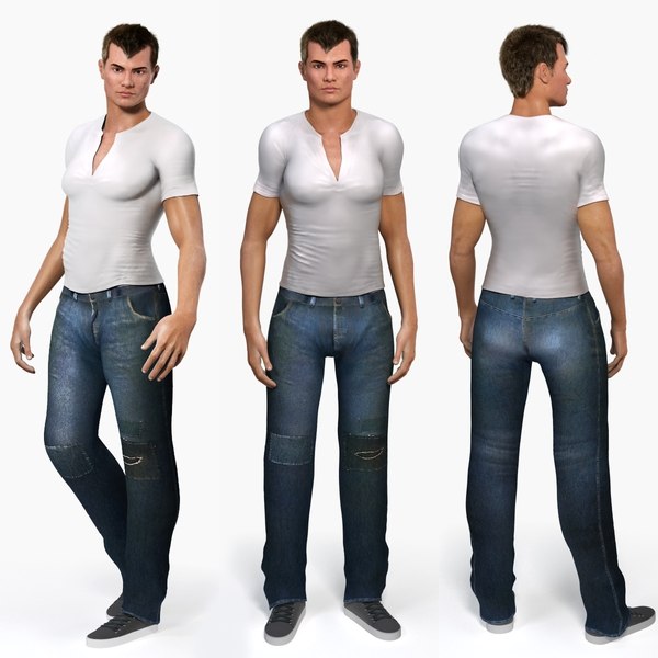 european man character darrel 3d max