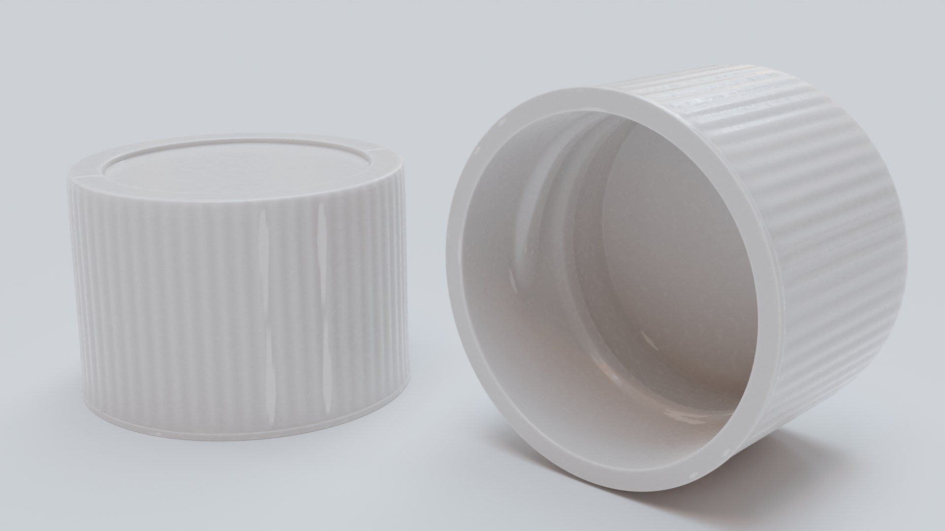 White Plastic Ribbed Screw Cap 3D model - TurboSquid 2122293