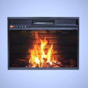 3D electric fireplace model